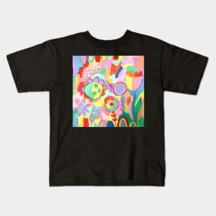 Bright colourful florals Kids T-Shirt